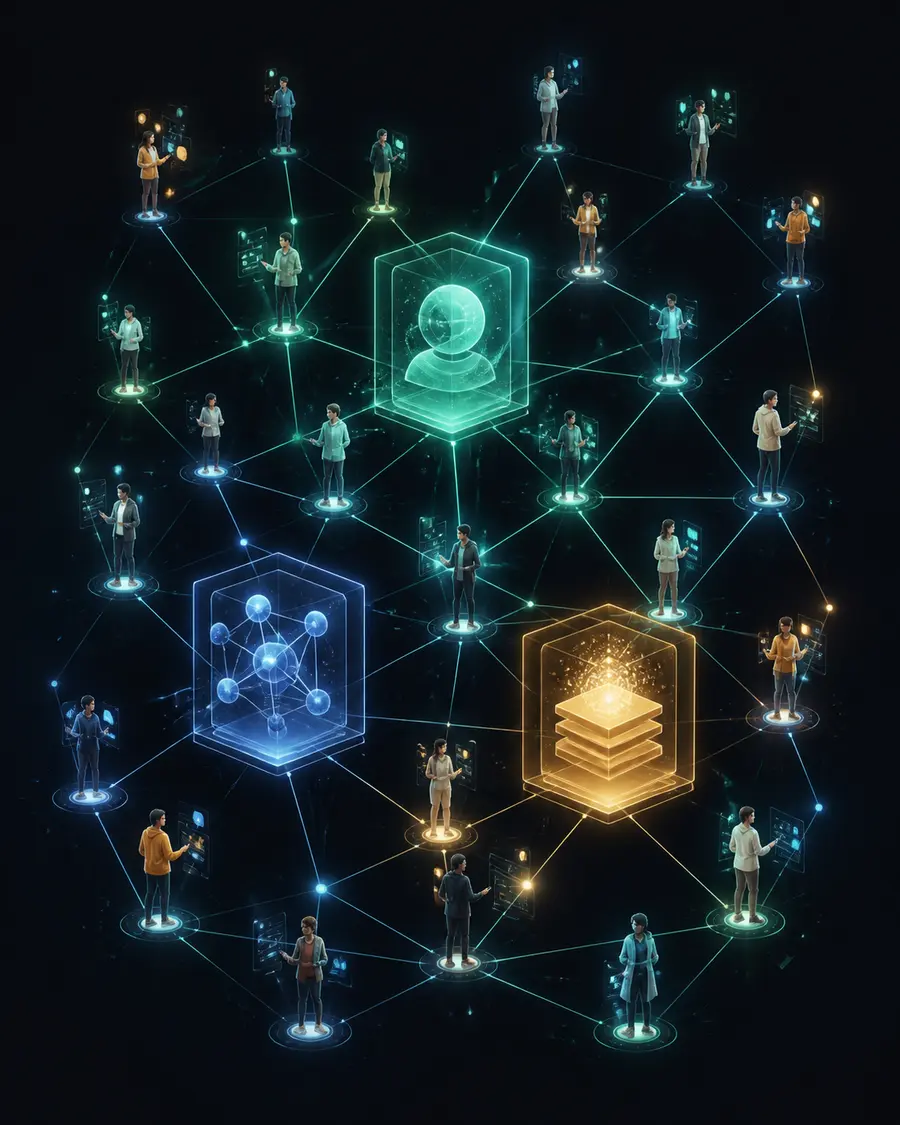 A luminous peer-to-peer network connecting people, identity, relationships, and storage without a central owner